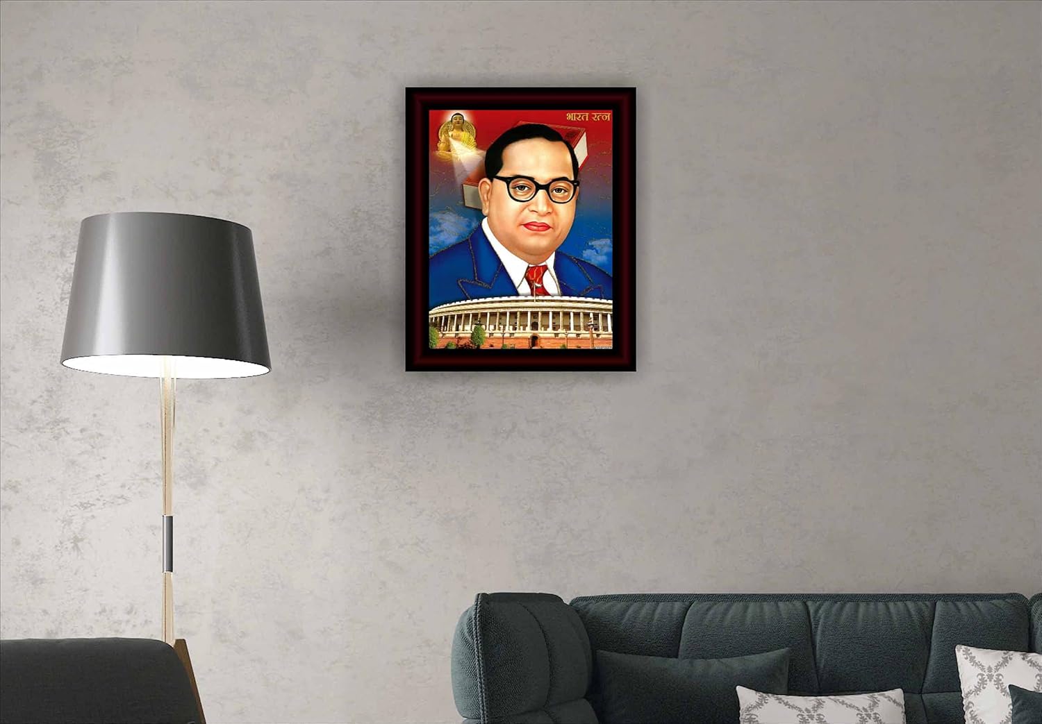 SAF paintings Bhim Rao Ambedkar Framed Acrylic Glass Painting 14 inch x 11 inch SANFR16(Multicolor)