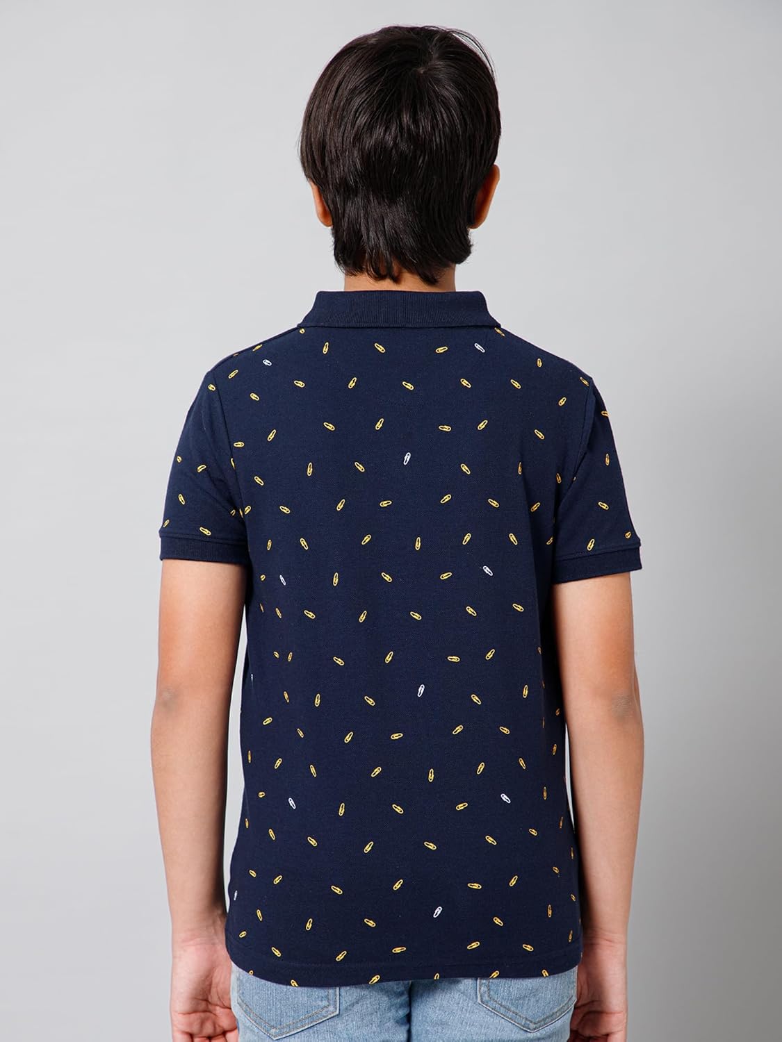 Alan Jones Clothing Boy's Printed Regular Polo Regular Fit T-Shirt-5