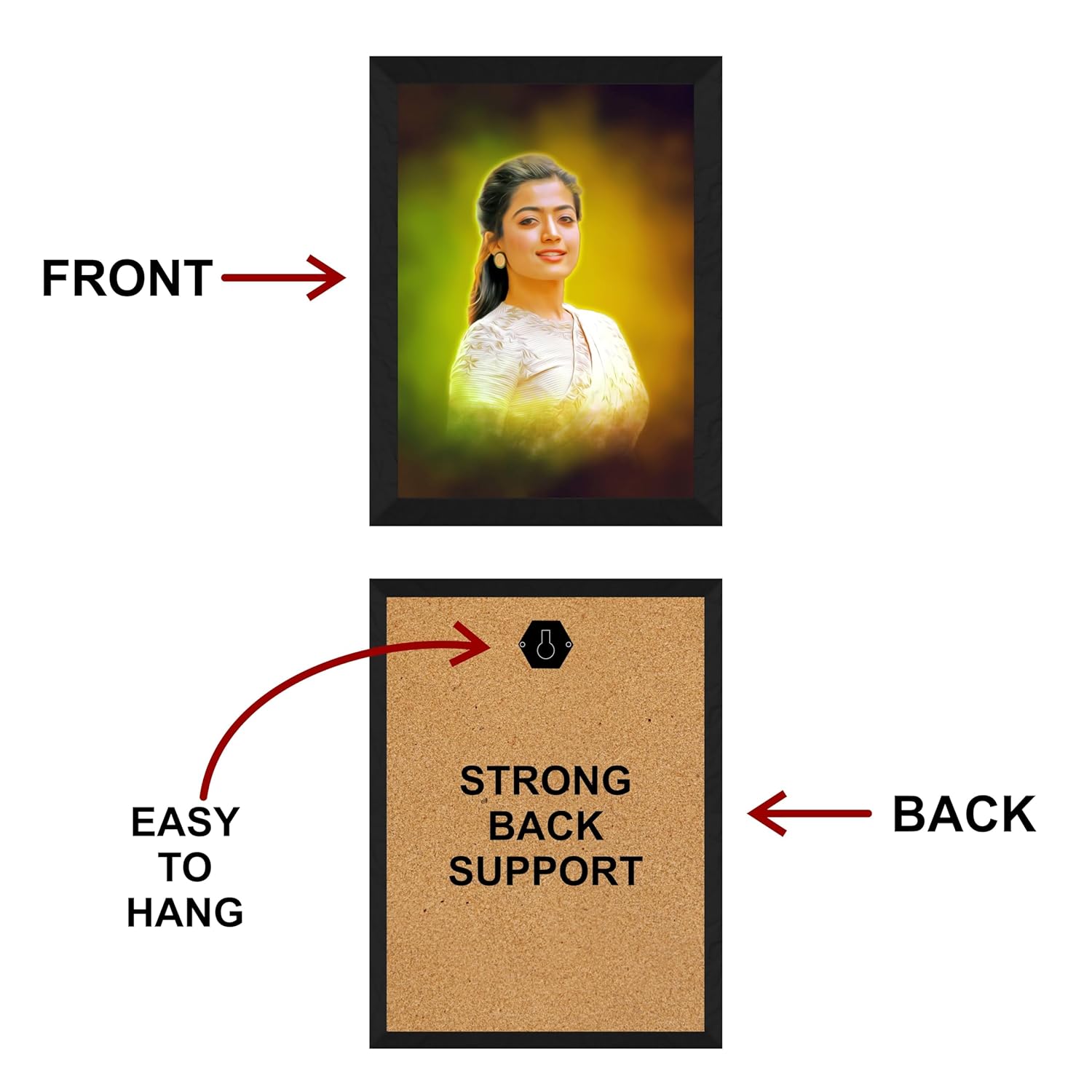 SAF photo frame color photo effect Customized Black Frame Photo Frame For home And wall décor,Living Room And Bedroom||Personalized Photo Frame Couple,Family,and Friends 30 cm x 23 cm PF-OE-32