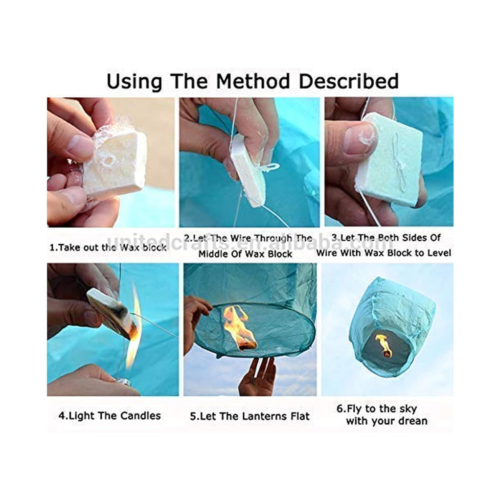 PRINT BHARAT Sky Lanterns Multicolour Hot Air Balloon/Flying Night Sky Light Candle for Diwali/Christmas/Birthday/All Festival Multicolor,Paper (Lanten 4)