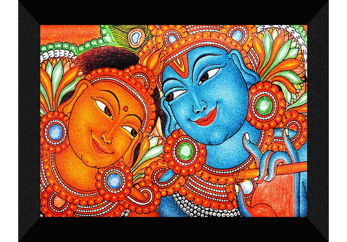 SAF paintings Kerela Mural Art Religious Black frame painting for Wall Decoration SA-SANFK33363