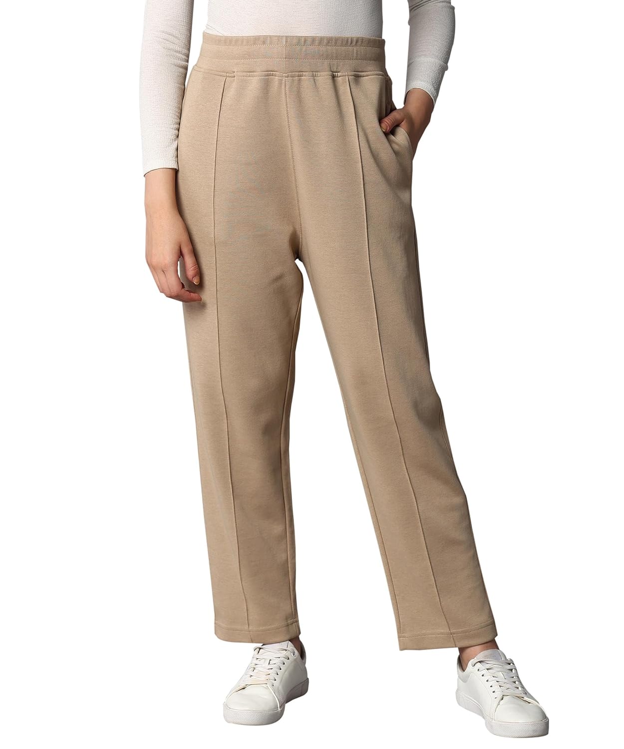 Alan Jones Clothing Women Solid Stretch Staight Pants