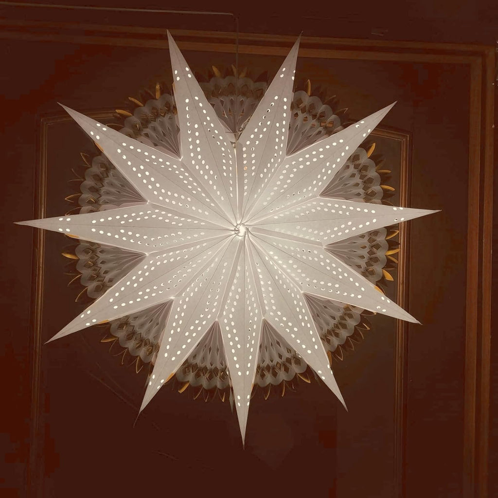 ALILA Big Hanging Star Lantern Lamp Shade Kandil Jhumar for Home Diwali Christmas Xmas Decor Living Room Balcony Decoration