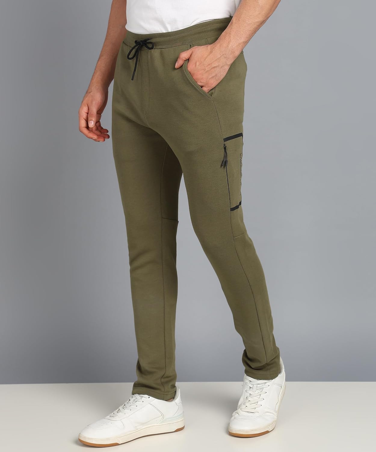 Alan Jones Clothing Men's Solid Cotton Blend Regular Trackpant