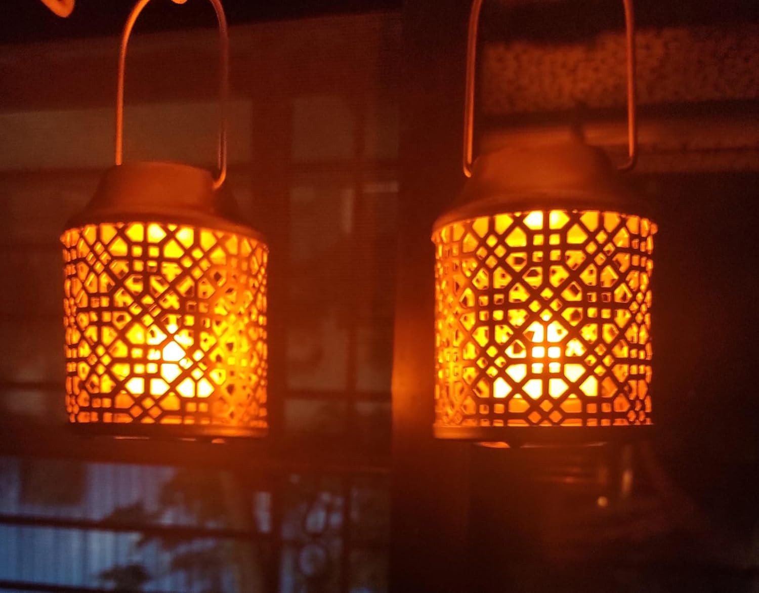 Prisma Collections Metal Hanging Lantern Tea Light Candle Holder,Centerpiece Diwali decoartion Gift Items lamp (Pack of 2)