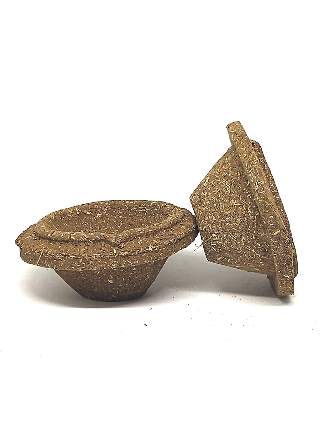 Green Roots Pure Cowdung Diyas Indian Desi Cow's Dung/Gobar Diyas Ideal for Havans, Navratri, Diwali Pujas, 60pcs