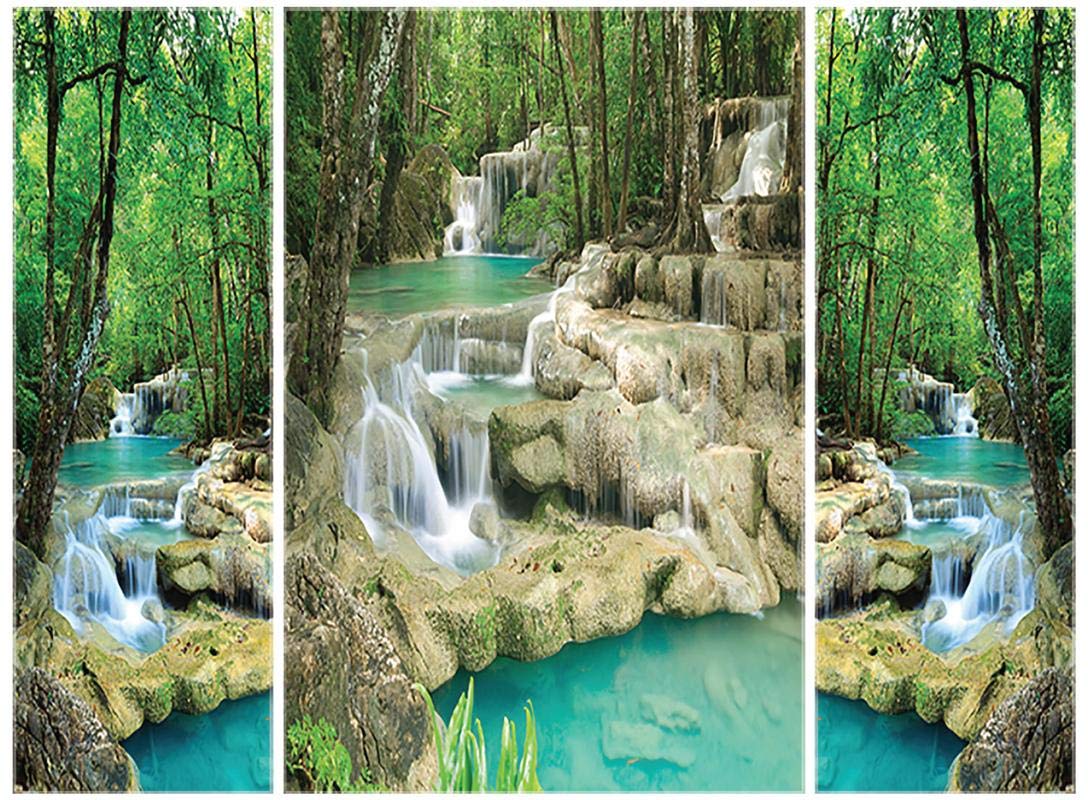 SAF paintings 6MM Waterfall Set of 3 Panel Digital Reprint 12 inch x 18 inch Painting (SAJM7469) SANFJM7469