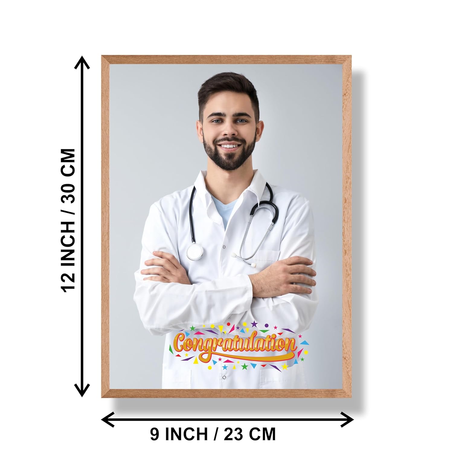 SAF photo frame congratulation Customized natural color Frame Photo Frame For home And wall décor,Living Room And Bedroom||Personalized Photo Frame Couple,Family,and Friends 30 cm x 23 cm PF-N-22