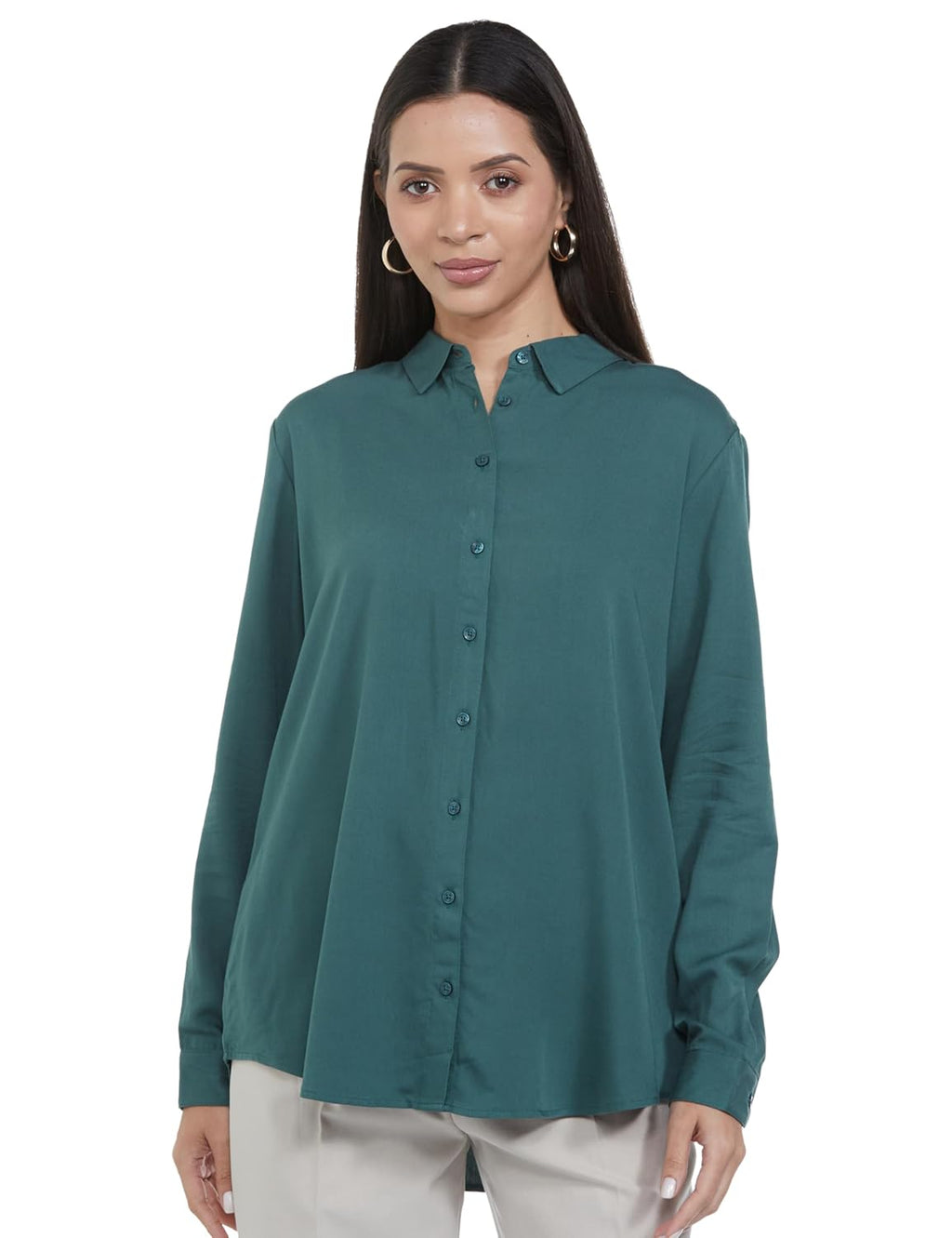 Allen Solly Women's Multicoloured Plain Full Sleeve Casual Shirt