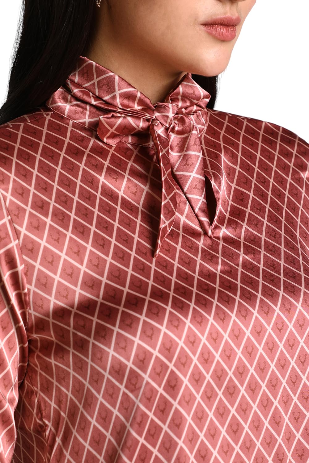 Allen Solly Women's Pink Printed Long Sleeve Casual Shirt