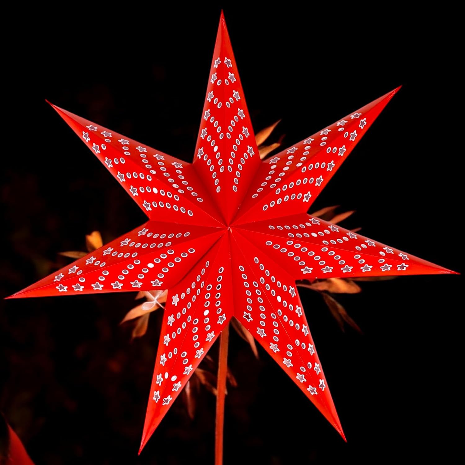 The Banner Company Red Hanging Paper Star|Diwali Decorative Star|Hanging Star for Diwali, Christmas, Party, Birthday, New Year Decoration|Xmas Party Decor Paper Star |28" unfolded| 7 pointed Pack of 1