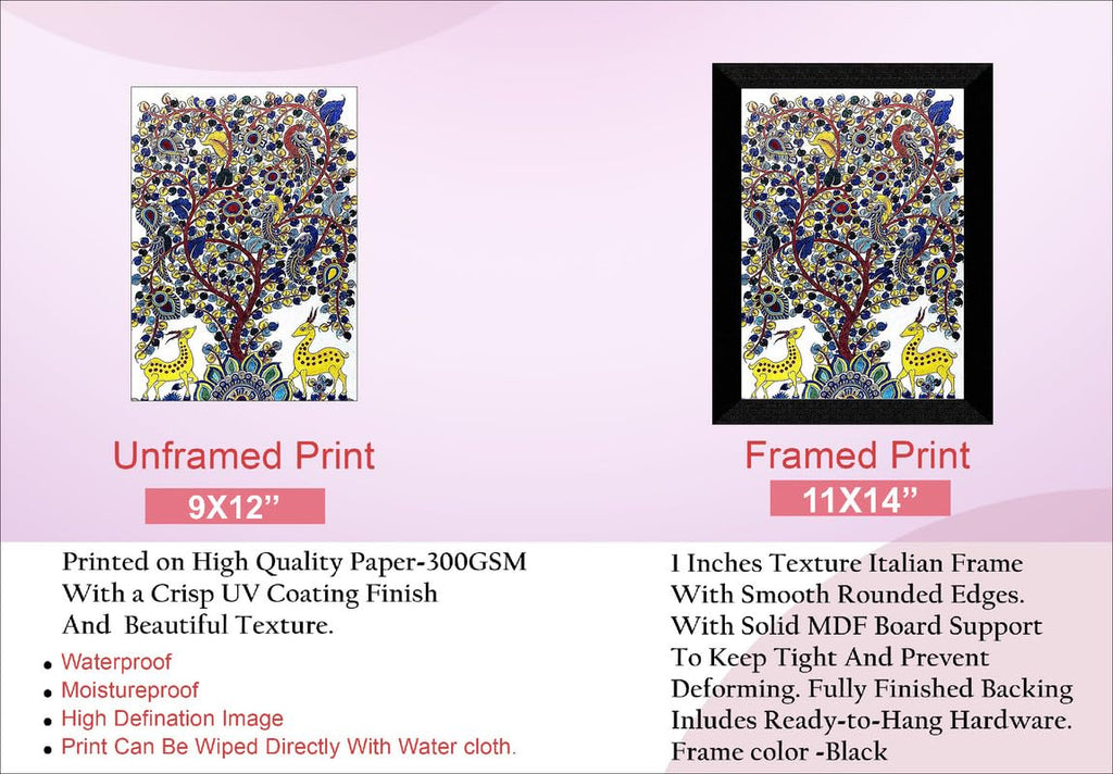 SAF paintings Madhubani Traditional Black frame painting for Wall Decoration SA-SANFK33301