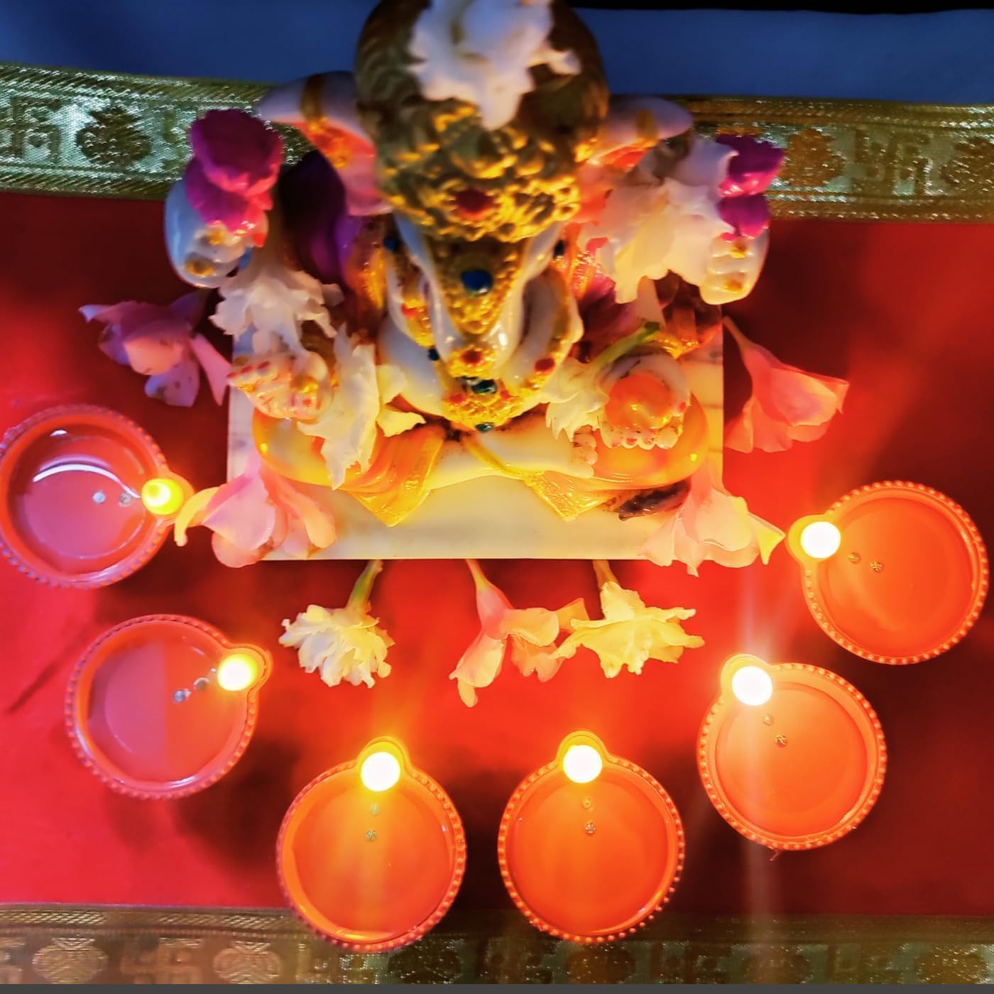 BINGFONE Water Sensor Diya for Home Decoration - Electric Flameless & Smokeless LED Diya Lights, Candle for Home Decor, Diwali Festivals Decoration,Christmas,New Year, Festive (Pack of -6)