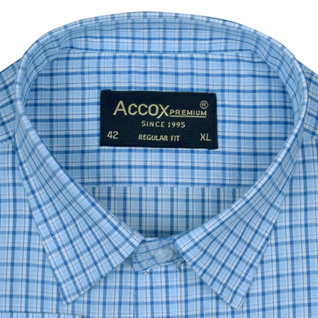 ACCOX Men's Breathable Cotton Full Long Sleeves Checkered Regular Fit Formal Shirt for Men (O_GCR398)