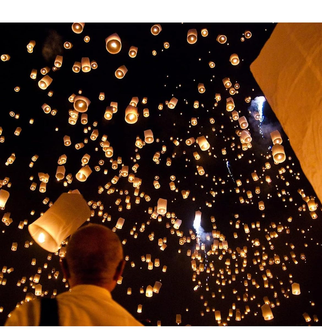 Make A Wish Hot Air Balloon Paper Sky Lanterns, Mix Colours, Pack of 3 Diwali Newyear Christmas Sky Lanterns