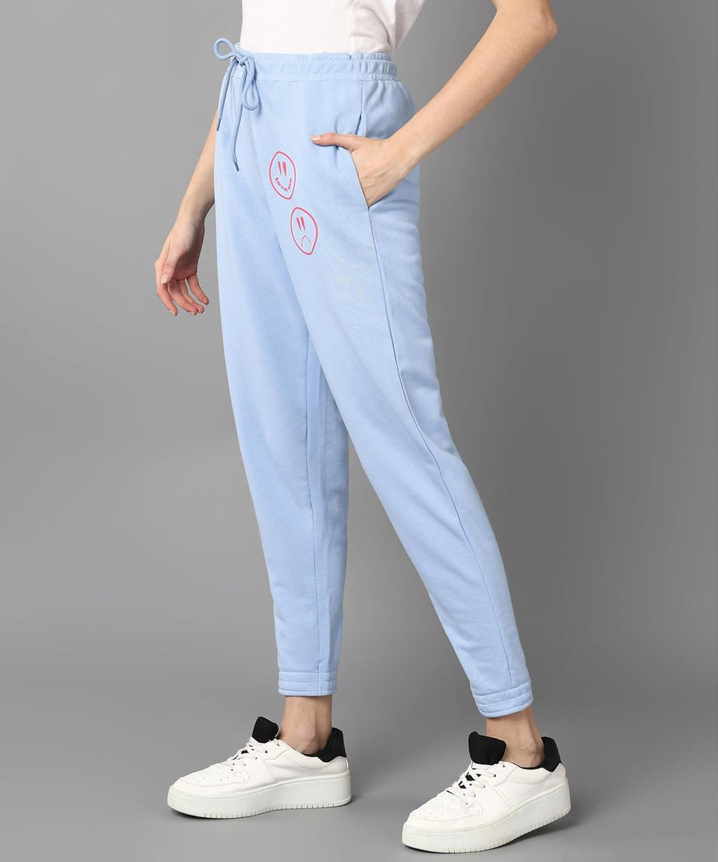 Alan Jones Clothing Women's Solid Comfort Fit Ankle Length Cotton Track Pant
