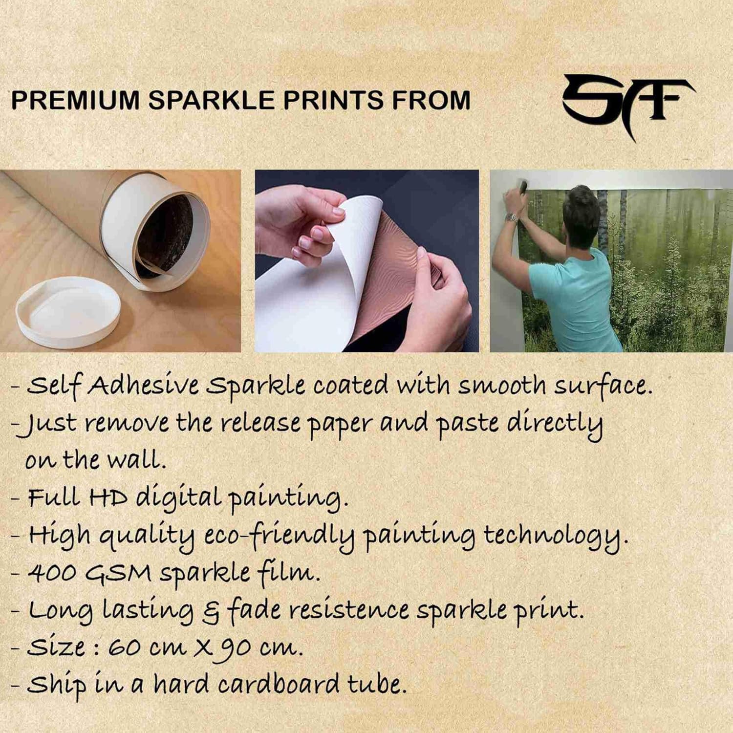 SAF paintings Lord Buddha Unframed vinyl Sparkle Coated Painting For Home Decor And Office||For Bedroom,Living Room Home wall and Office Interior EXRP-1204