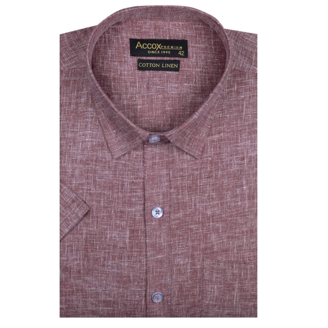 Accox Men's Cotton Linen Plain Formal Shirt (B08JGZRXSR)