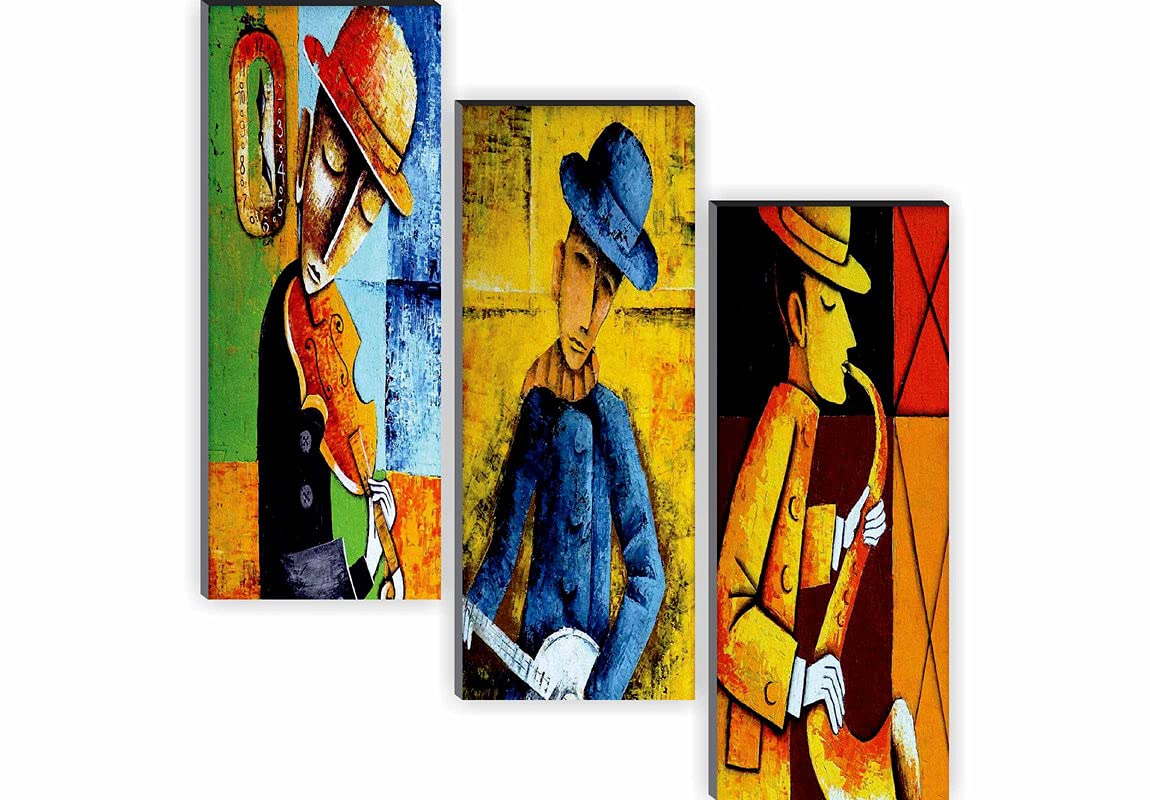 SAF paintings Modern Art 6MM MDF Framed Set of 3 Digital Reprint 15 inch x 18 inch Painting SANFJ15 SANFJ15