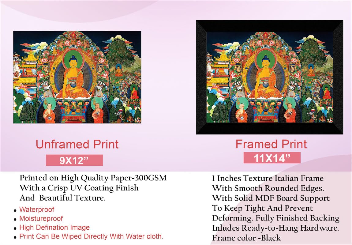 SAF paintings Lord Buddha Black frame painting for Wall SA-SANFK33387