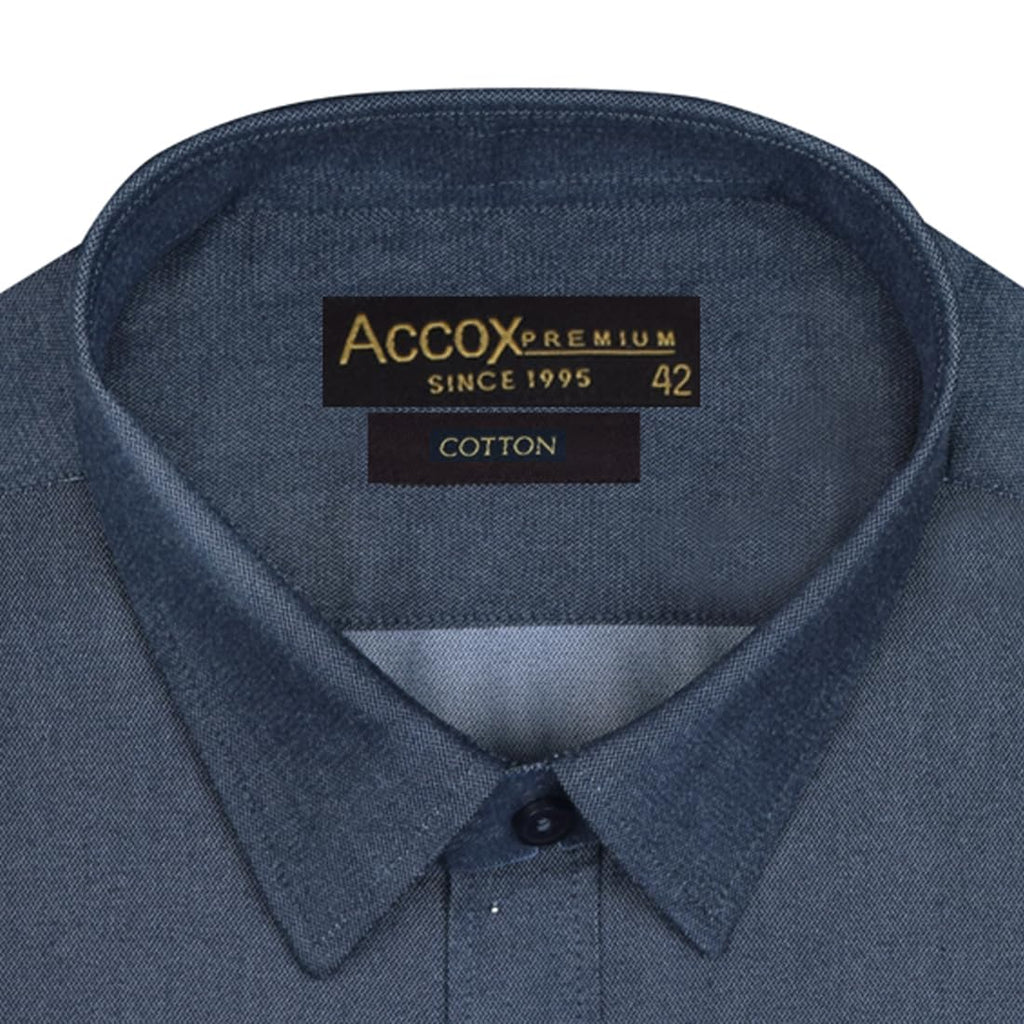 Accox Men's Cotton Plain Formal Shirt (B0CK8C9KP3)