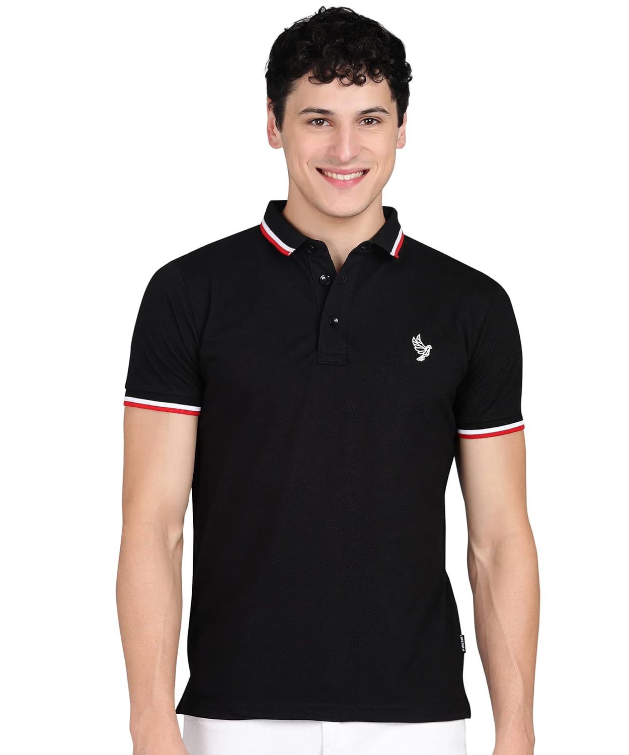 Alan Jones Clothing Men's Solid Slim Fit Polo T-Shirt-1