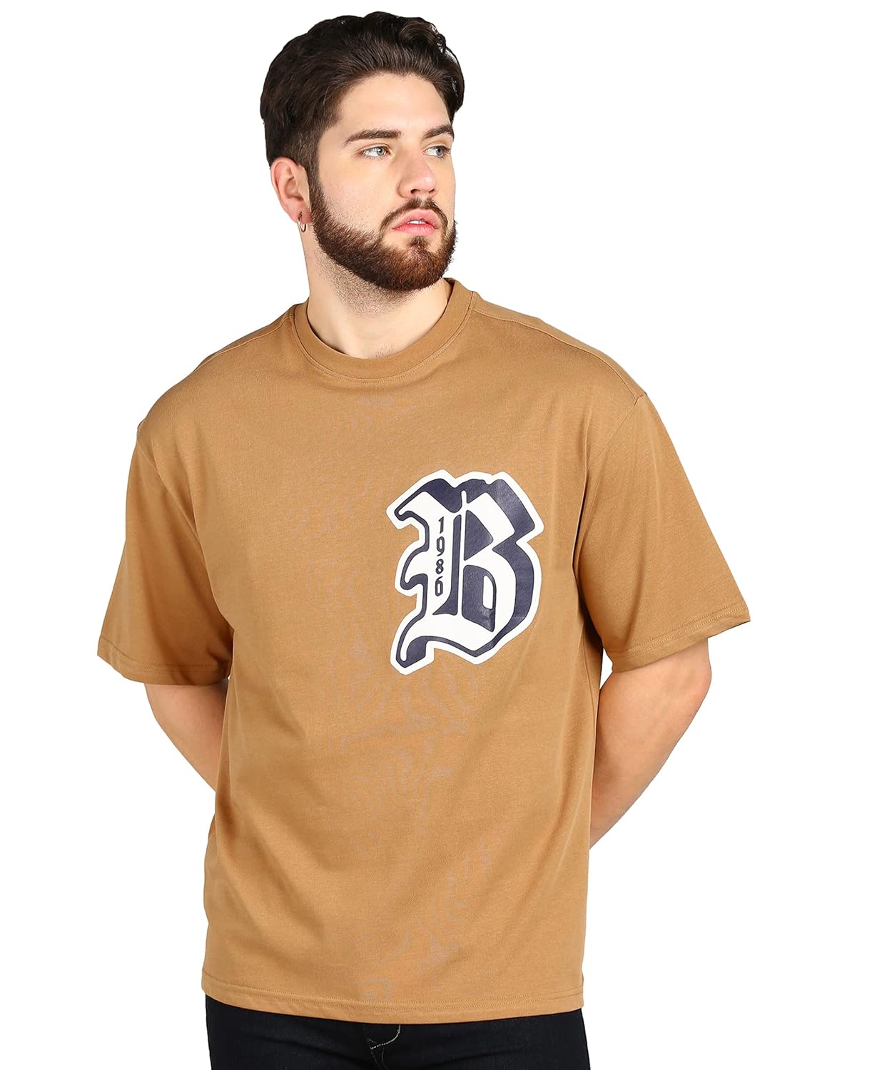 Alan Jones Clothing Men's Printed Premium Heavy Gauge Cotton Oversized T-Shirt-1