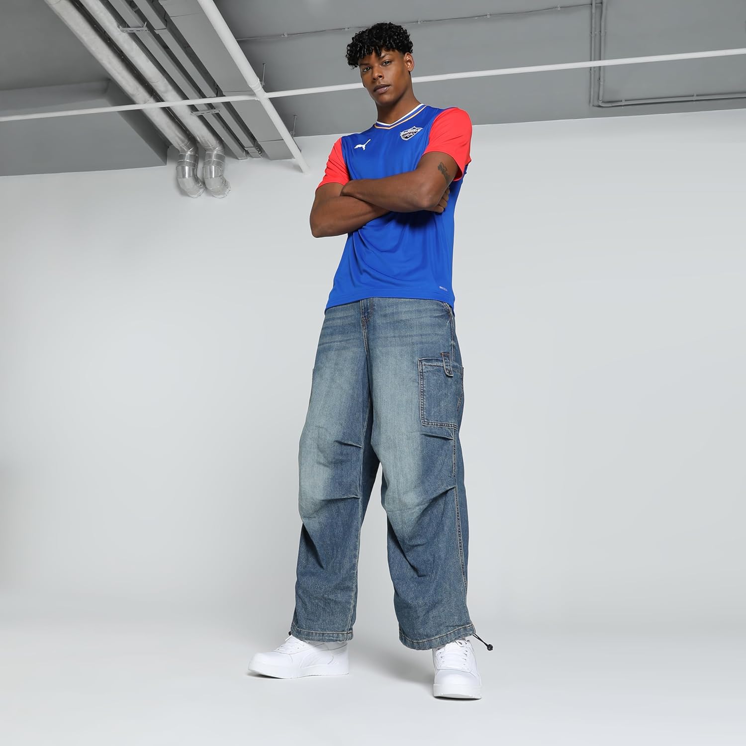 Puma Mens Ipl 2024 Delhi Capitals Regular Fit Jersey Plain