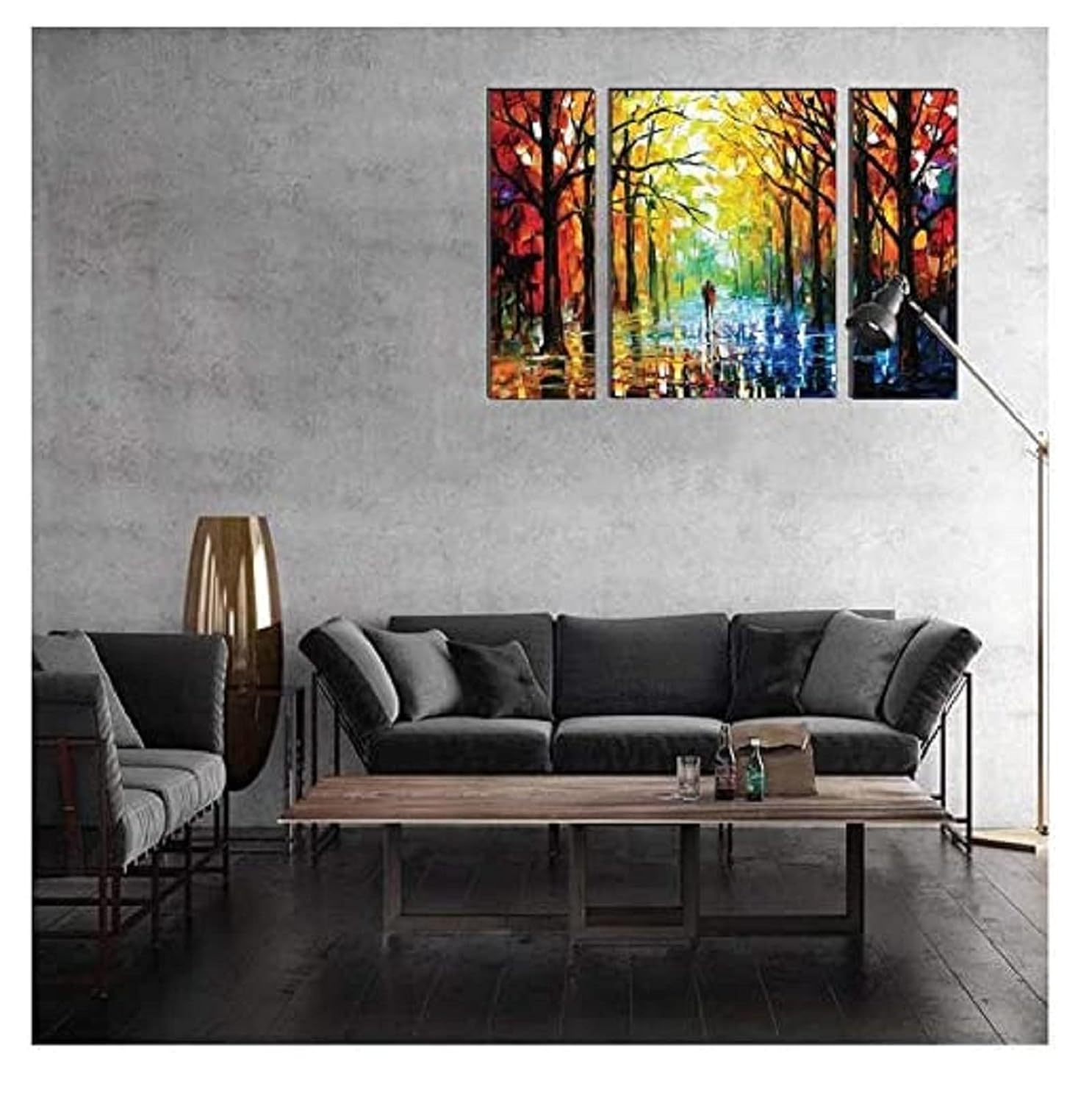 SAF paintings Watercolor Modern Art Painting (Synthetic, 12 inch x 18 inch, Set of 3) SANFJMA9201-Multicolour