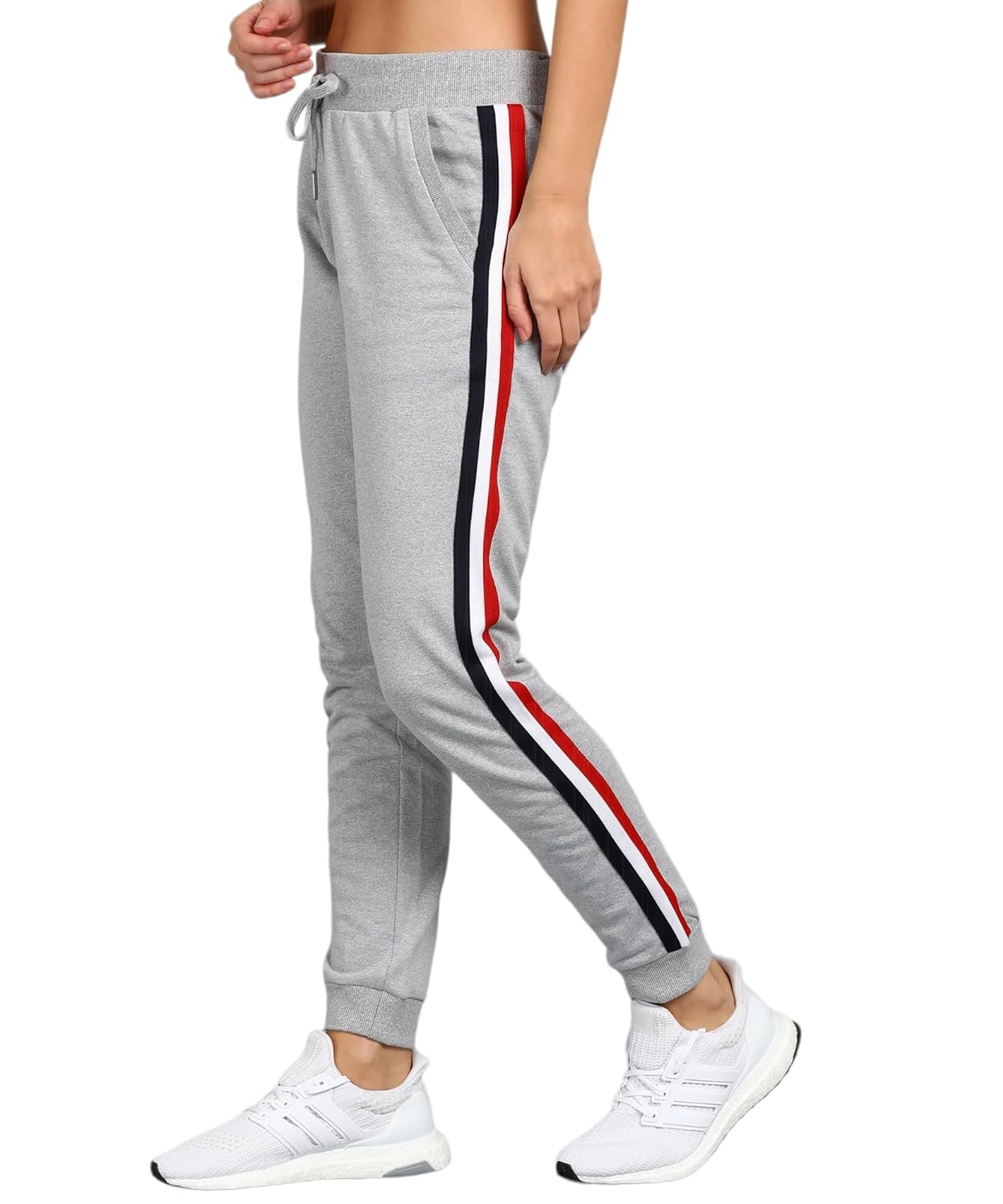Alan Jones Clothing Women's Slim Fit Taped Joggers Track Pant