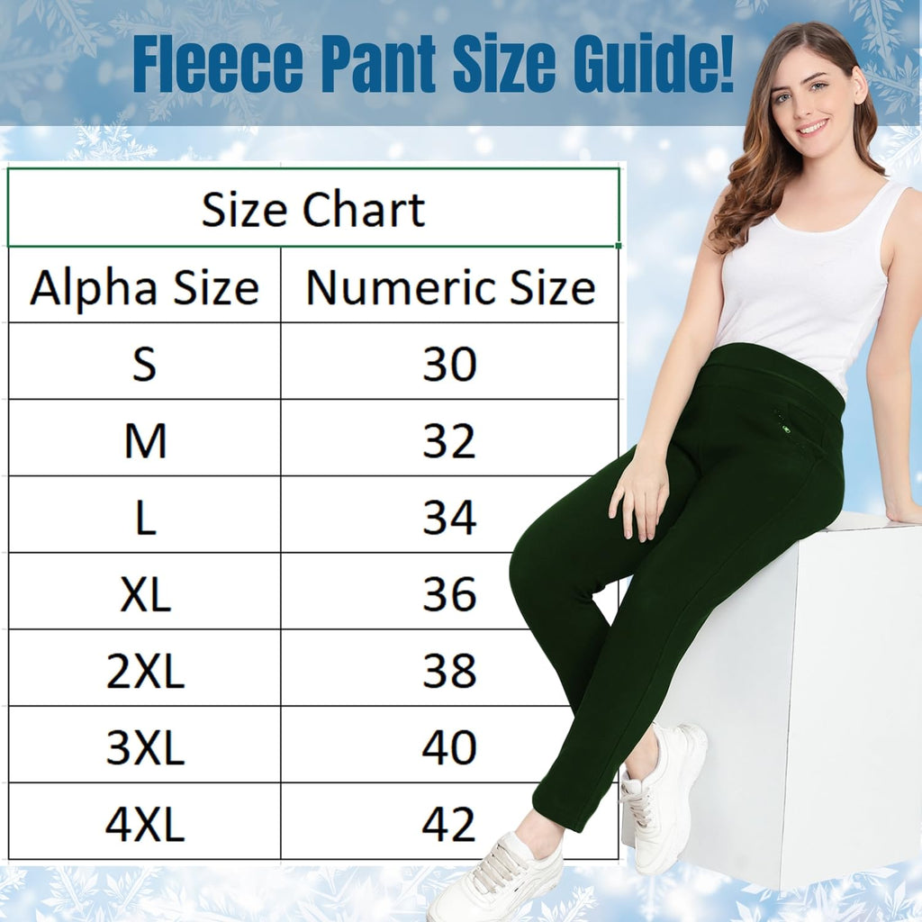ELEG & STILANCE Women's Winter Wear Fleece Warm Solid Lower Track Pants