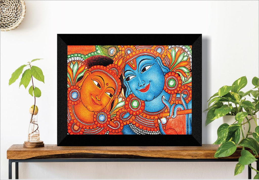 SAF paintings Kerela Mural Art Religious Black frame painting for Wall Decoration SA-SANFK33363