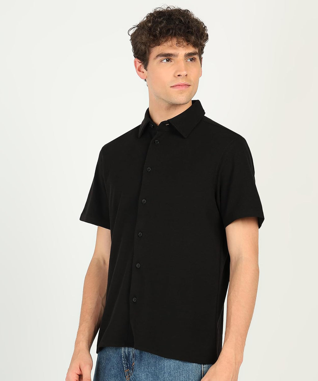 Alan Jones Clothing Men's Casual Relaxed Fitl Waffle Open Shirt-3