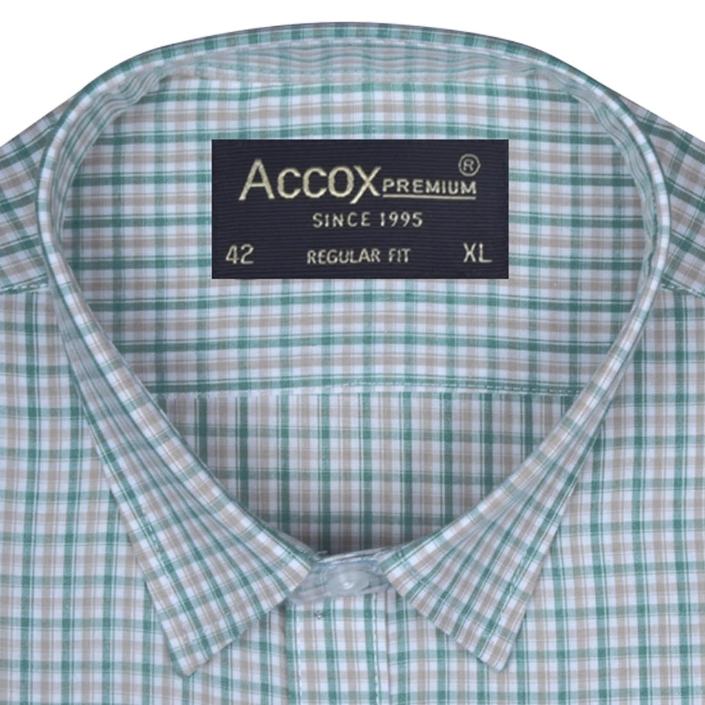 ACCOX Men's Breathable Cotton Half Sleeves Checkered Regular Fit Formal Shirt for Men (O_GCR404)
