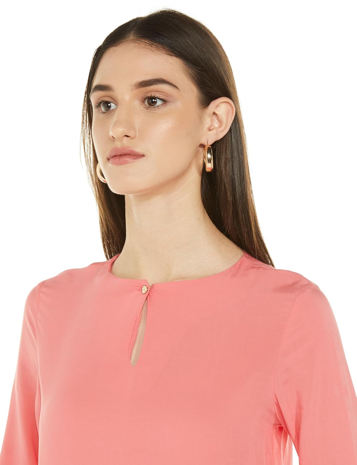 Allen Solly Women's Pink Plain Full Sleeve Casual Shirt