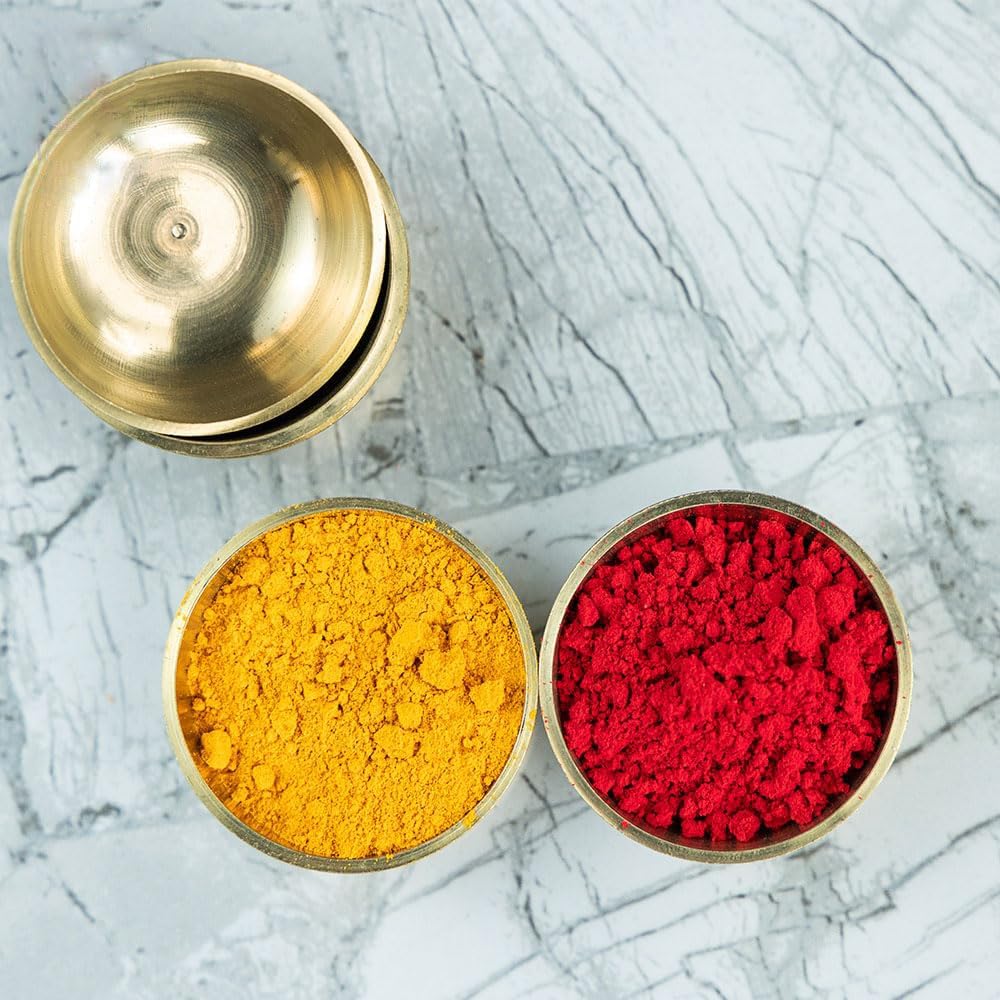 Kanshita's Rasoiware Brass Diya for Puja | Oil Lamp | Small Bowl/Katori 45 ml - Diwali Decoration Items for Home Decor 6 cm, Set of 4