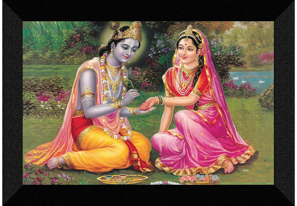 SAF paintings Radhe Krishna modern art UV Textured Synthetic Frame Painting SAFK103