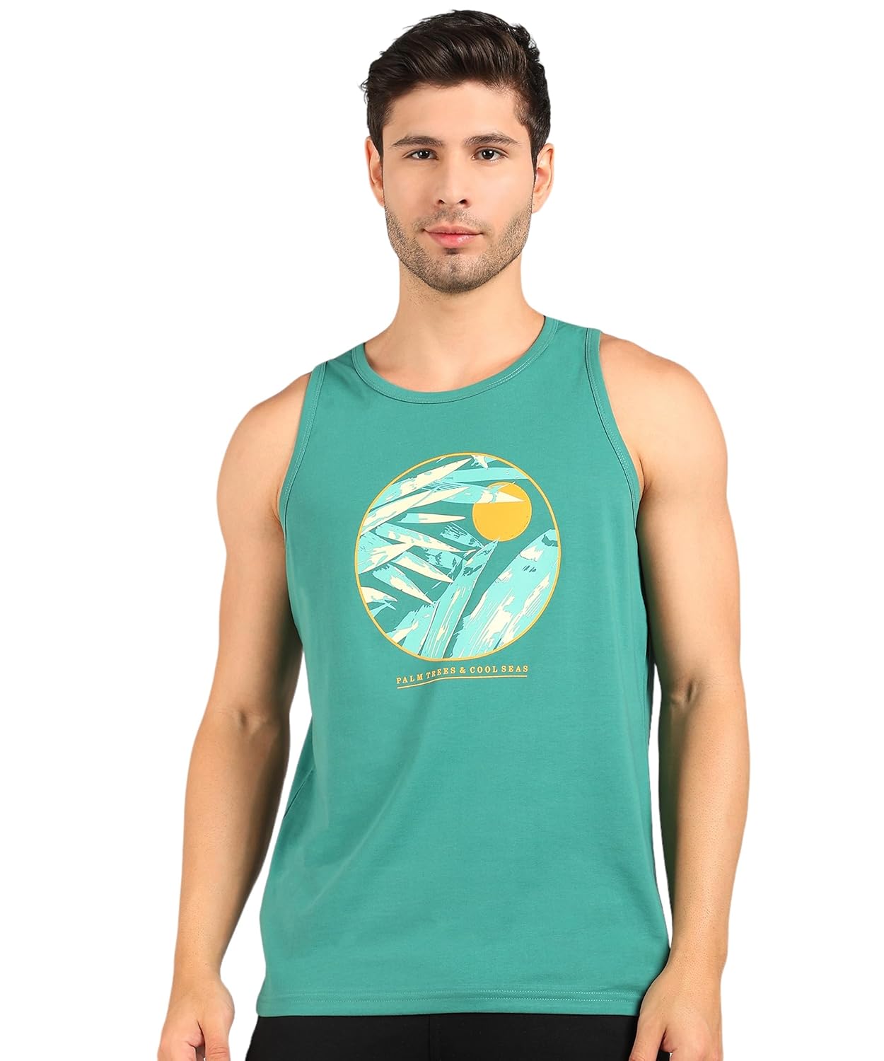 Alan Jones Clothing Men's Cotton Sleeveless Regular Fit T-Shirt-1