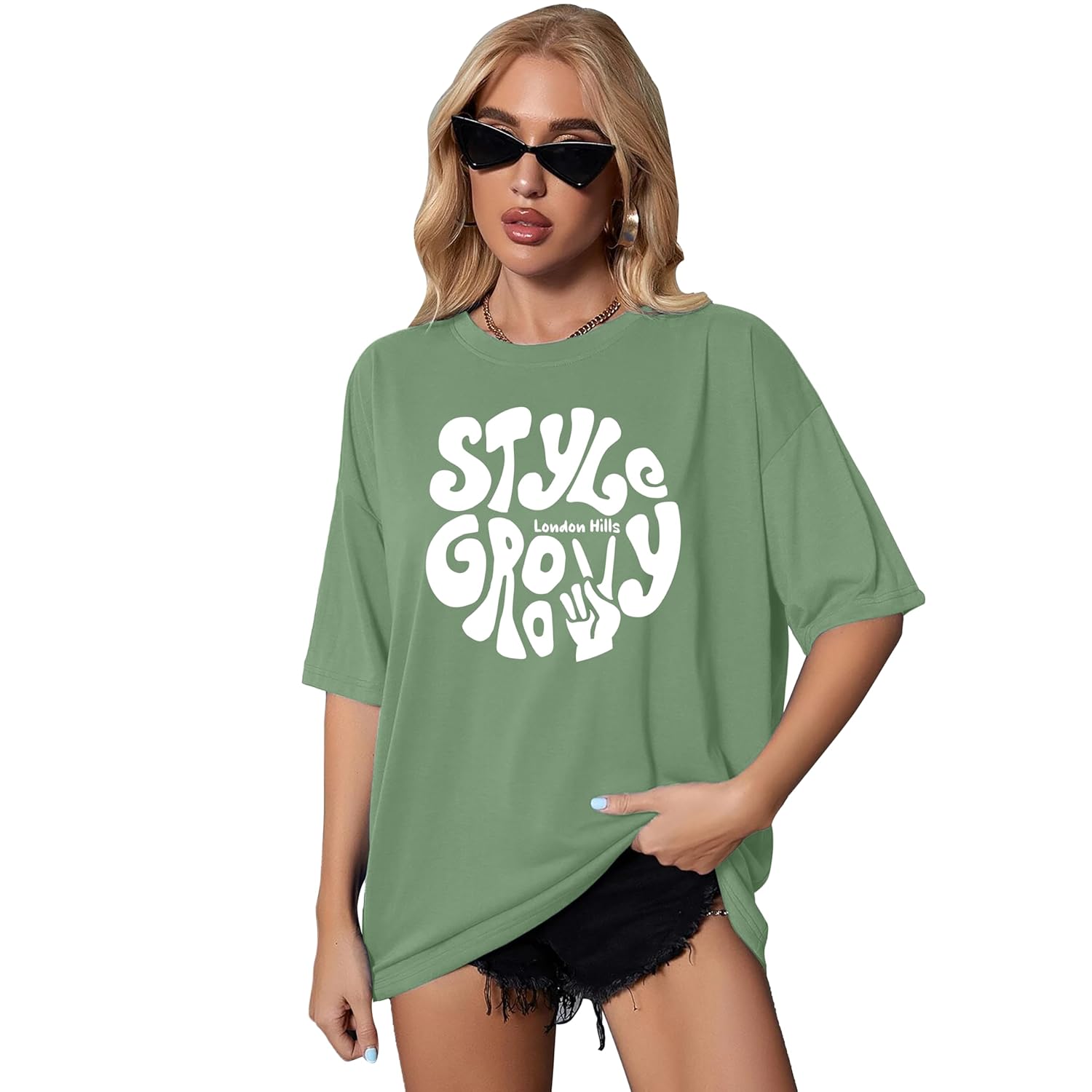 GRECIILOOKS London Hills Women's Casual Printed Round Neck T-Shirt
