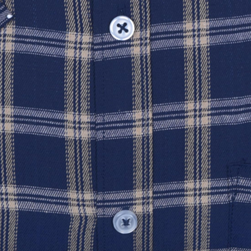 Accox Men's Cotton Checkered Formal Shirt (B0D7Z92GKM)