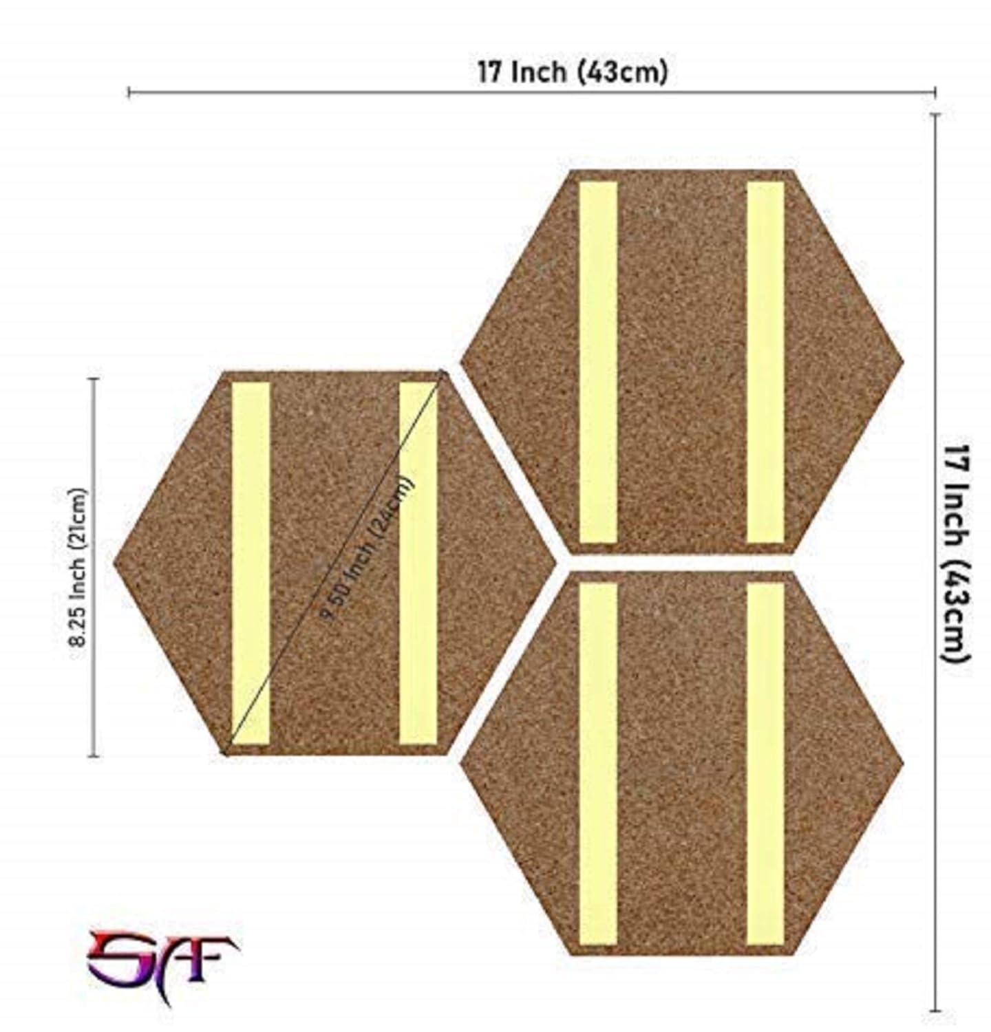 SAF paintings Preety Flower and Leaf in Cone Pot 3 Pieces UV Textured Multi-Effect Self adheshive Painting 17 Inch X 17 Inch SANFHX31155