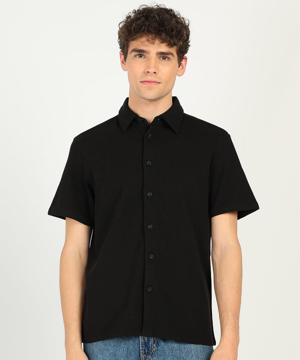 Alan Jones Clothing Men's Casual Relaxed Fitl Waffle Open Shirt-4