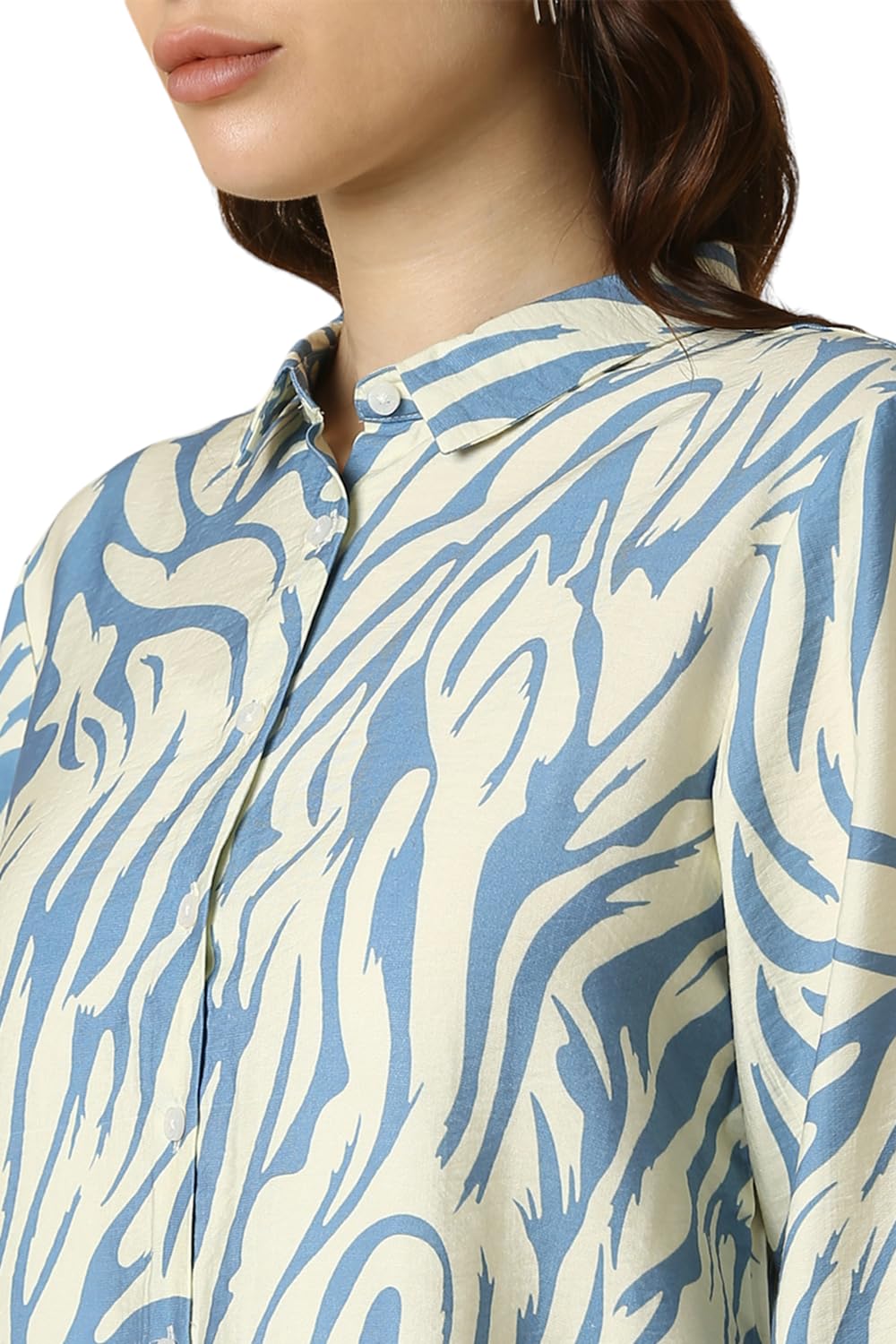 Allen Solly Women's Cotton Multicolour Printed Full Sleeve Casual Shirt