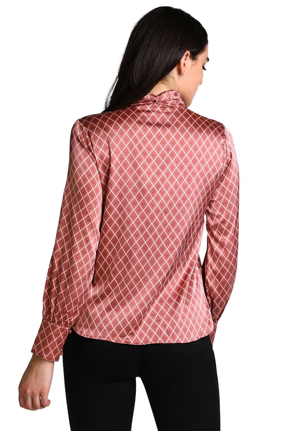 Allen Solly Women's Pink Printed Long Sleeve Casual Shirt