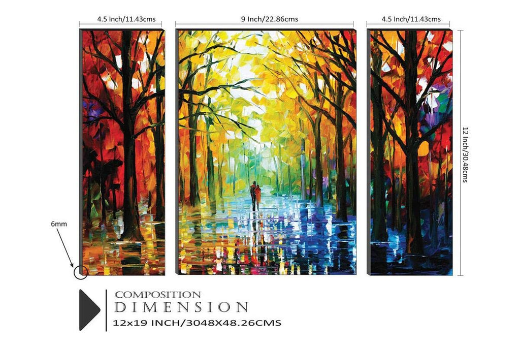 SAF paintings Watercolor Modern Art Painting (Synthetic, 12 inch x 18 inch, Set of 3) SANFJMA9201-Multicolour