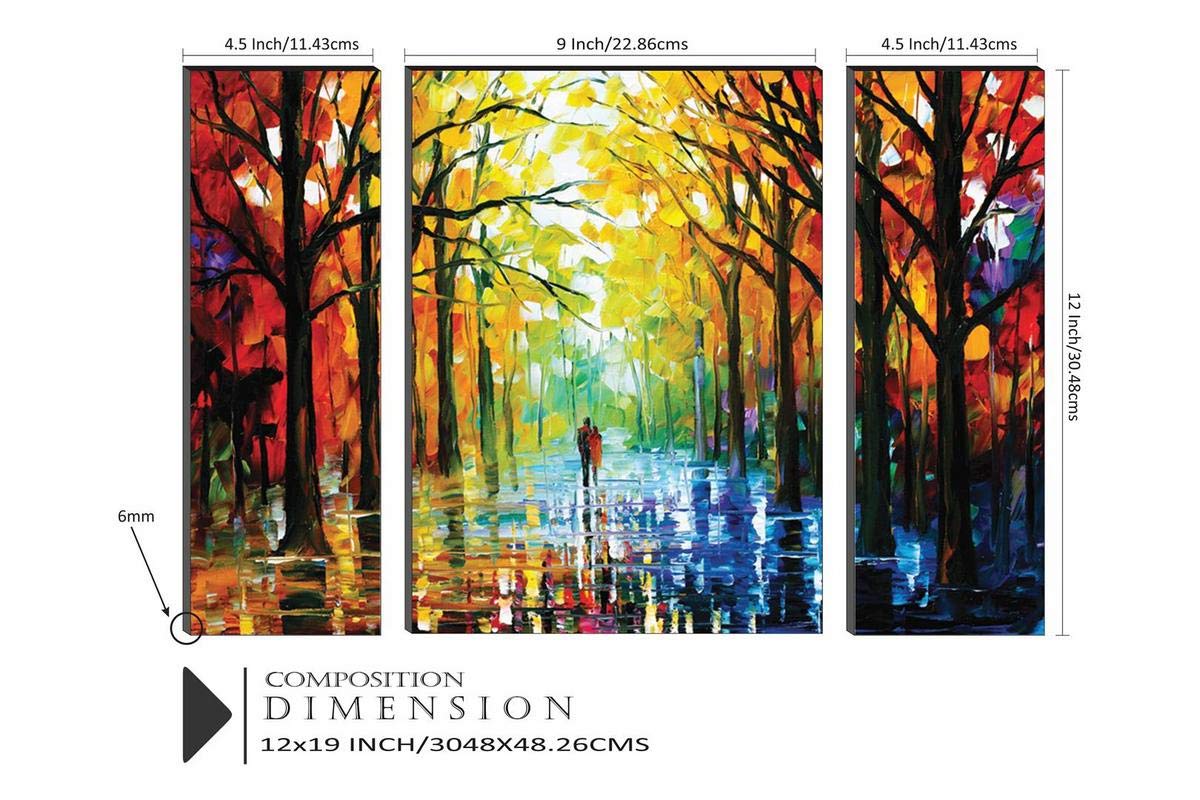 SAF paintings Watercolor Modern Art Painting (Synthetic, 12 inch x 18 inch, Set of 3) SANFJMA9201-Multicolour