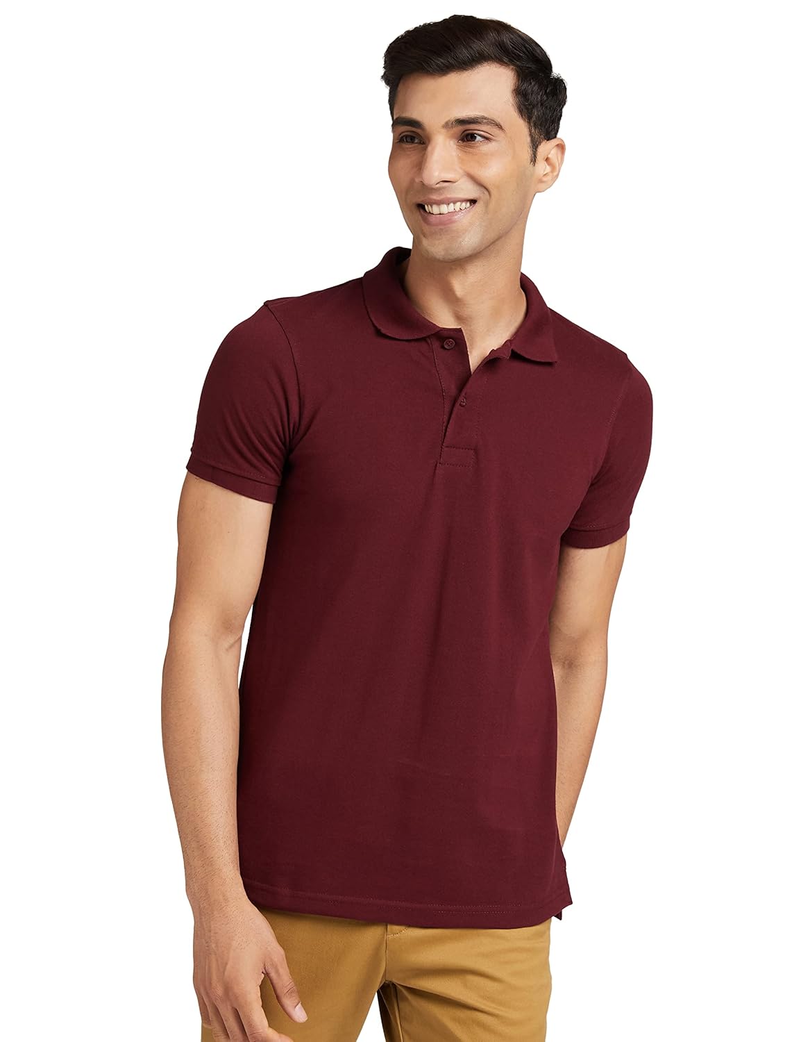 Amazon Brand - Symbol Men's Solid Cotton Rich Polo T Shirt | Collar Tshirts | Half Sleeves | Plain-Regular Fit-1