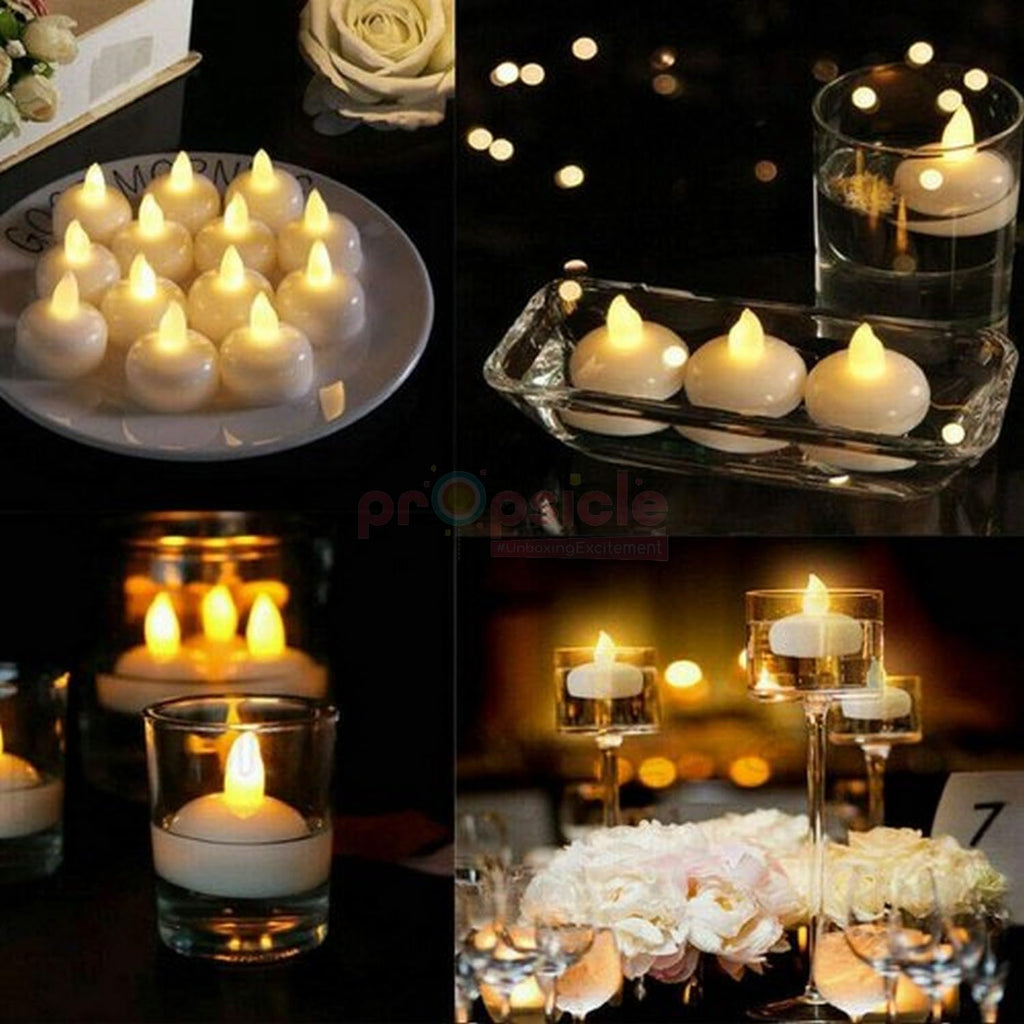 Propsicle Diwali Diya Water Sensor Activated Candle Warm Ambient Lights Led Nugget Diyas for Home Diwali Festival Decoration (Pack of 12)