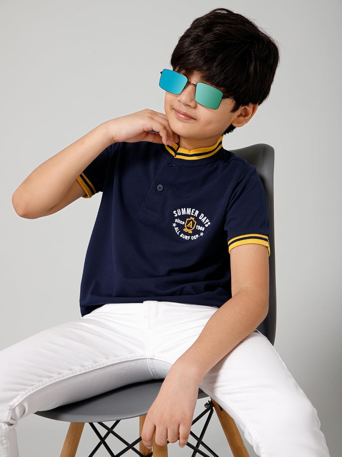 Alan Jones Clothing Solid Regular Fit Boy's Polo T-Shirt-2