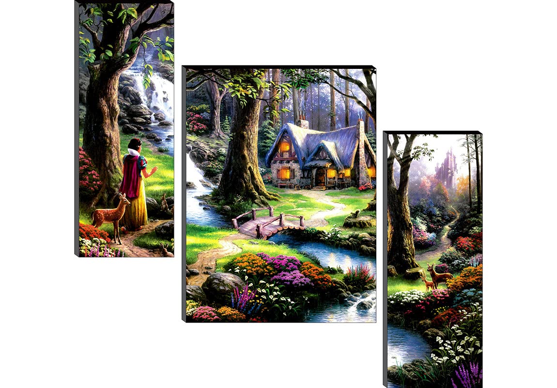 SAF paintings 6MM Waterfall Designer Nature Set of 3 Panel Painting(SANFJM1323) SAFJM1323